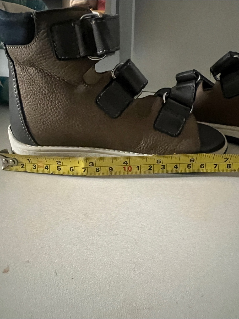 Kids Open-Toe Orthopedic Sandals in Olive with Black Straps - Picture 12 of 14